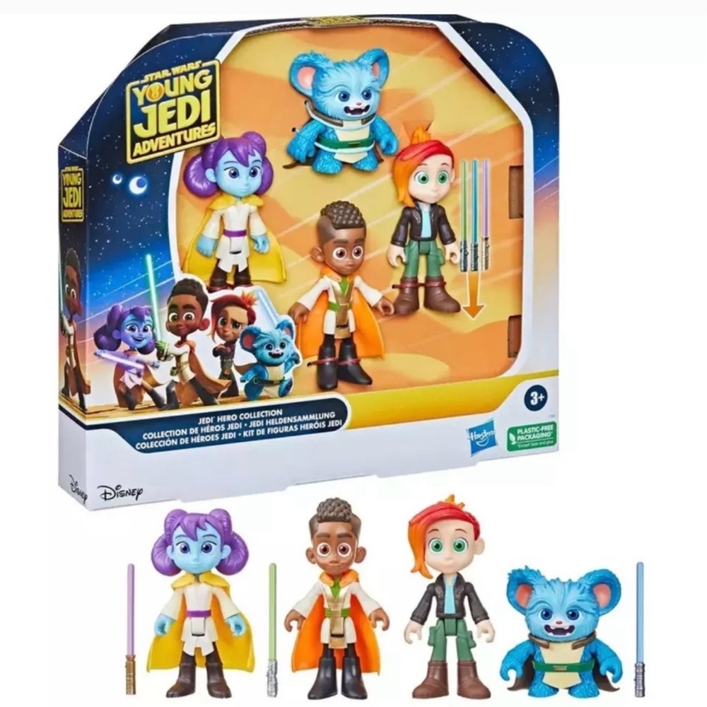 New Star Wars Collectible Jedi Action Figure Sets, 4"H, 4 Count